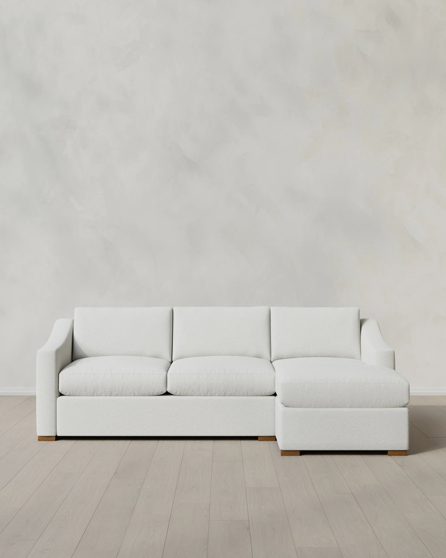 Hollis Slope Arm Chaise Sectional in Performance Basketweave - 104" Right Arm / Flax