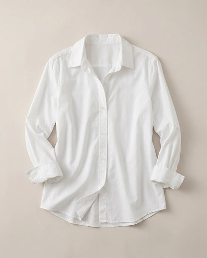 100% Organic Cotton Poplin Long Sleeve Shirt - XS / Delta Blue Double Stripe