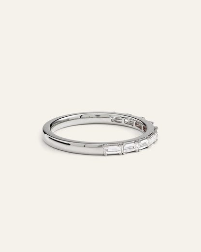 14K Gold Lab Grown Diamond Baguette Band - 5 / Yellow Gold