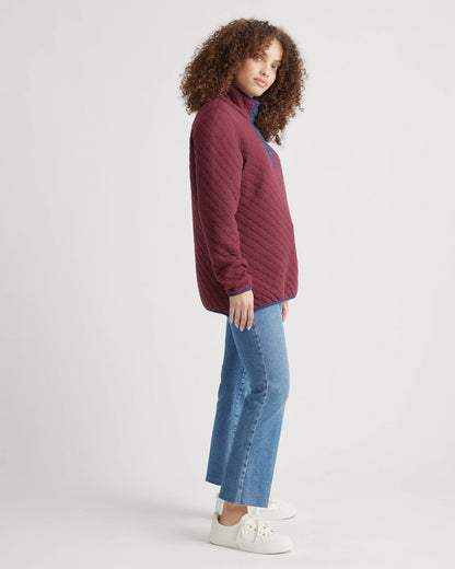 Reversible Quilted Pullover - XS / Charcoal/Grey