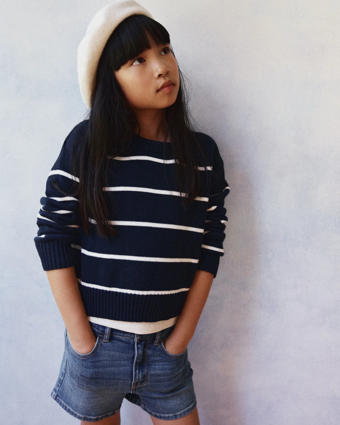 Girls Stretch Denim Short - 6 / Medium Wash