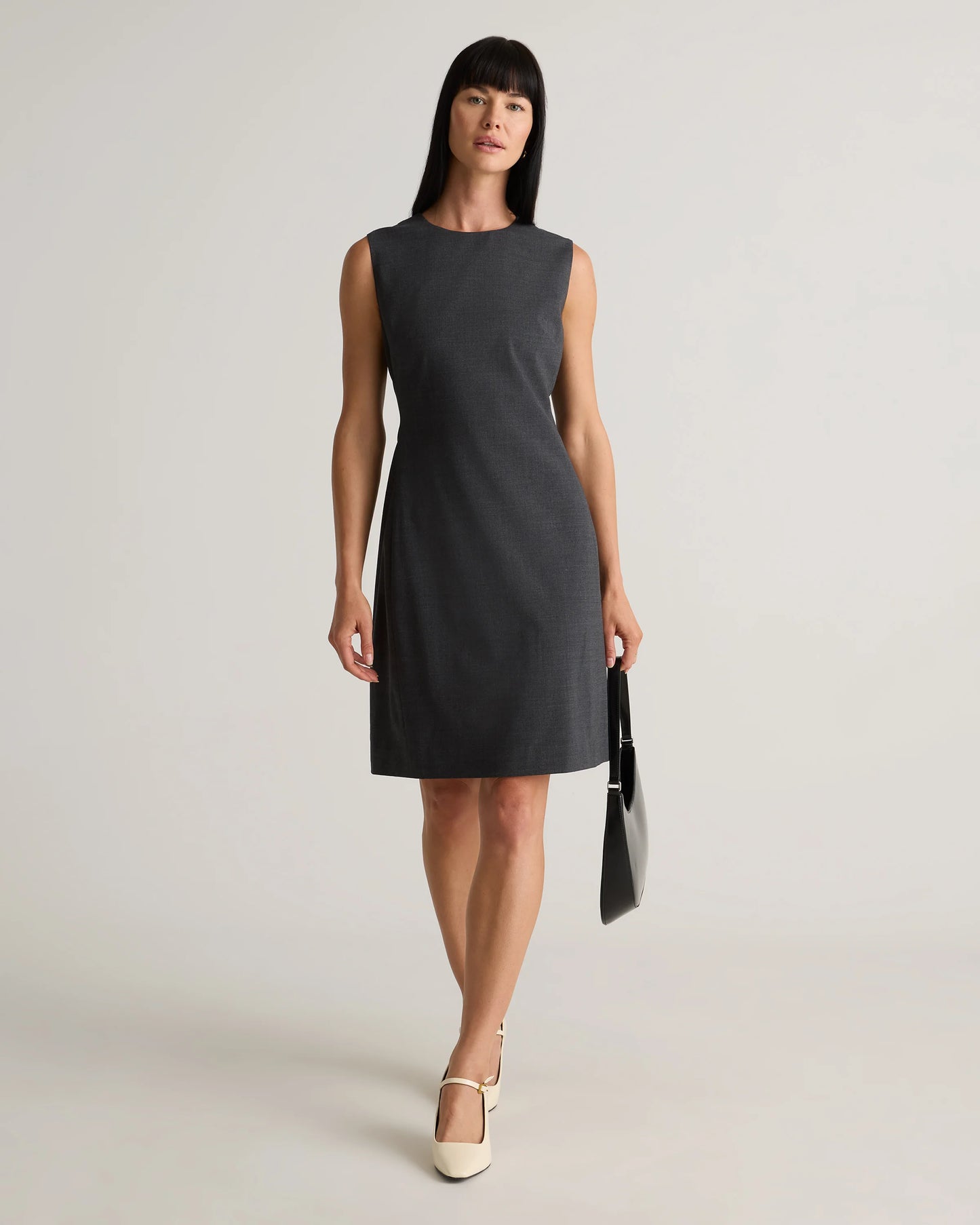 Italian Wool Sleeveless Dress - 0 / Grey Melange