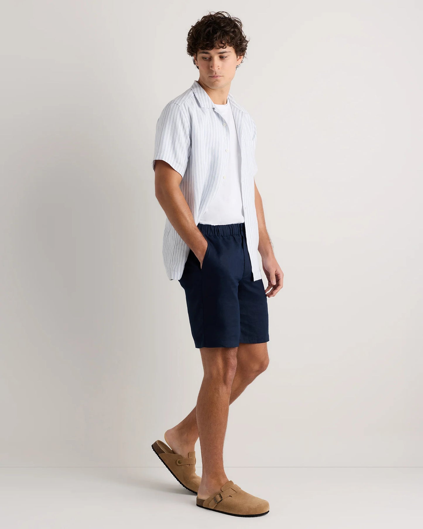 100% European Linen Shorts - 9" - S / Black