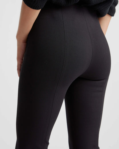 Ultra-Stretch Ponte Pintuck Ankle Pants - XS / Black