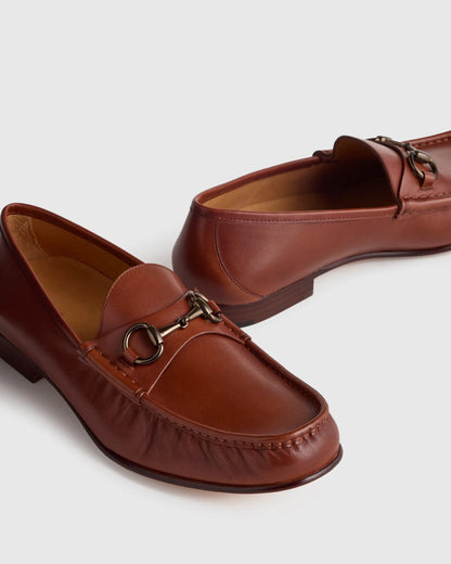 Calfskin Leather Horsebit Loafer - 7 / Tan