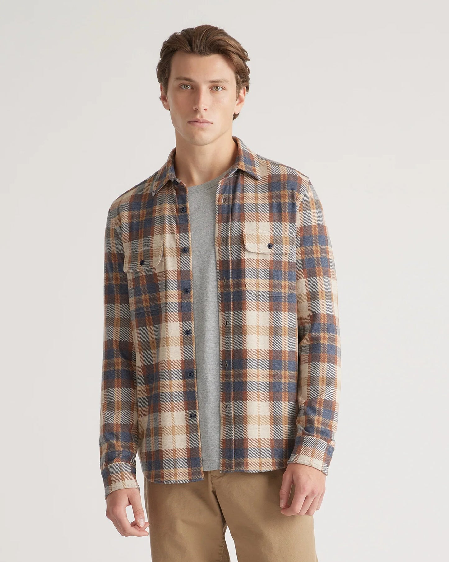Stretch Sweater Fleece Shirt - S / Off-White