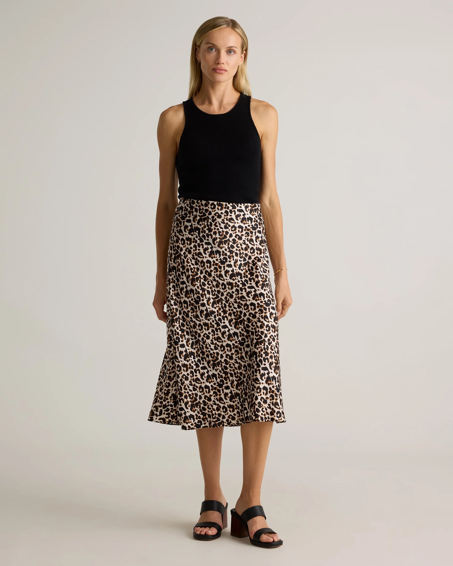 100% Washable Silk Skirt - XS / Champagne