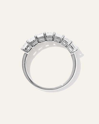 Lab Grown Diamond Emerald Seven Stone Band - 4 / Yellow Gold
