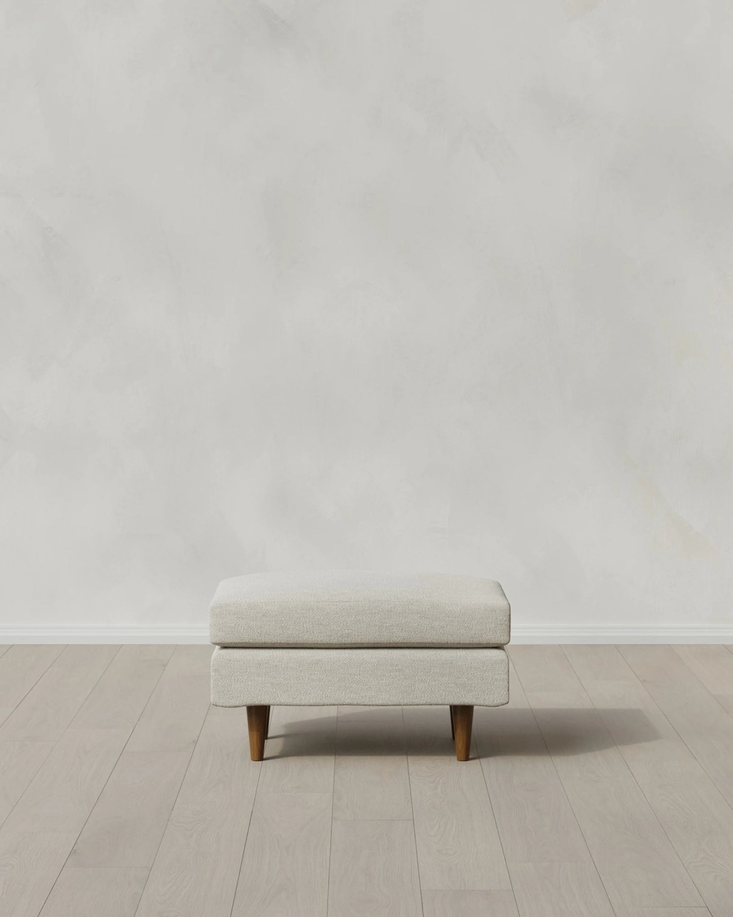 Atlas Midcentury Ottoman in Performance Basketweave - 31.5" / Navy
