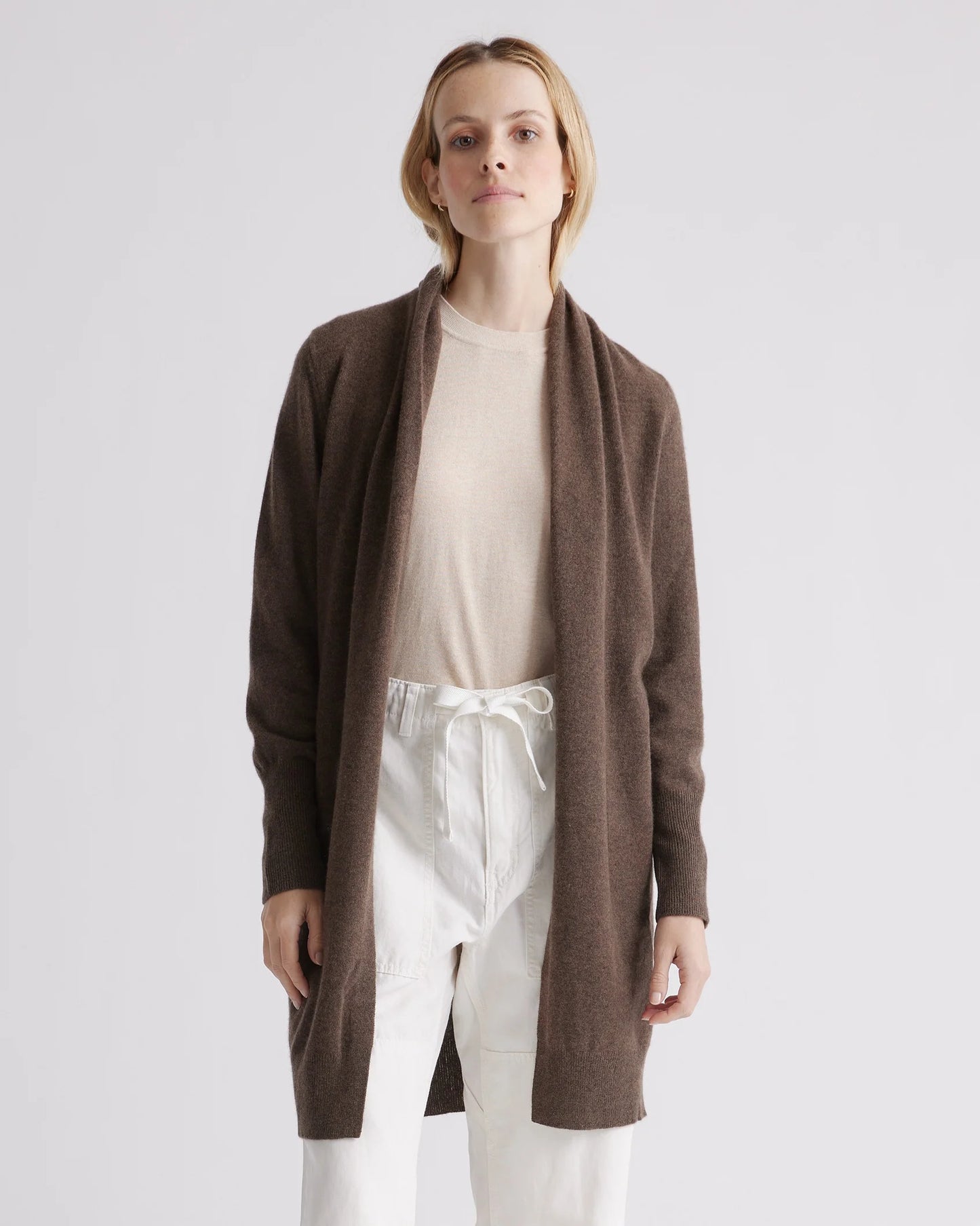 Mongolian Cashmere Duster Cardigan Sweater - XS / Oatmeal