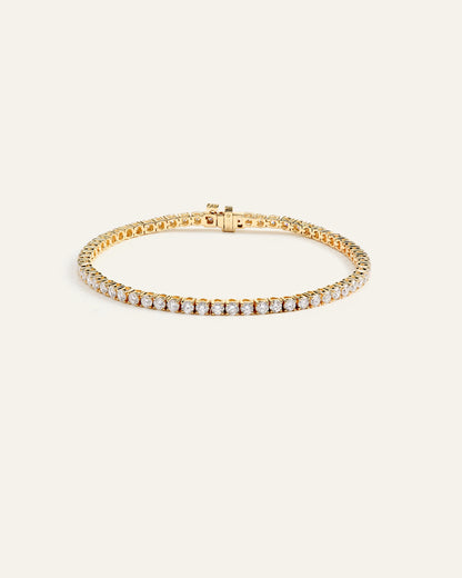 14K Gold Lab Grown Diamond Tennis Bracelet - 4ctw - 6.5" / Yellow Gold