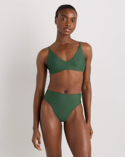 Italian High-Rise High-Leg Bikini Bottom - XS / Palm