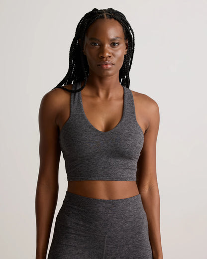 Ultra-Soft V-Neck Cropped Tank - XS / Heather Navy