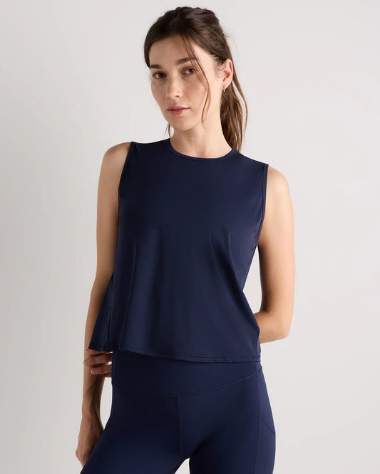Essential Run Cropped Muscle Tank - XS / Deep Navy