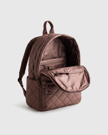 Transit Quilted Commuter Backpack - One Size / Taupe Brown