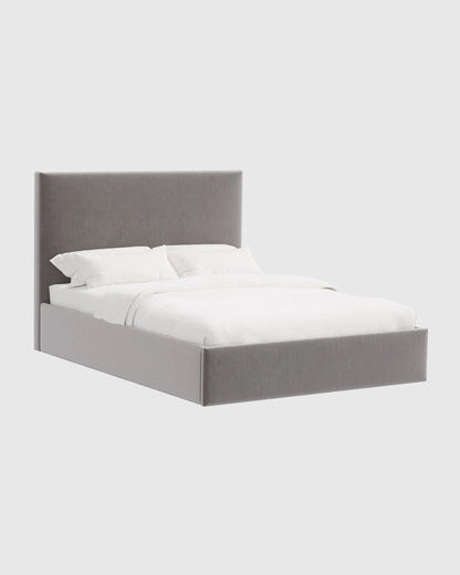Square Bed in Performance Velvet - Full / Butterscotch