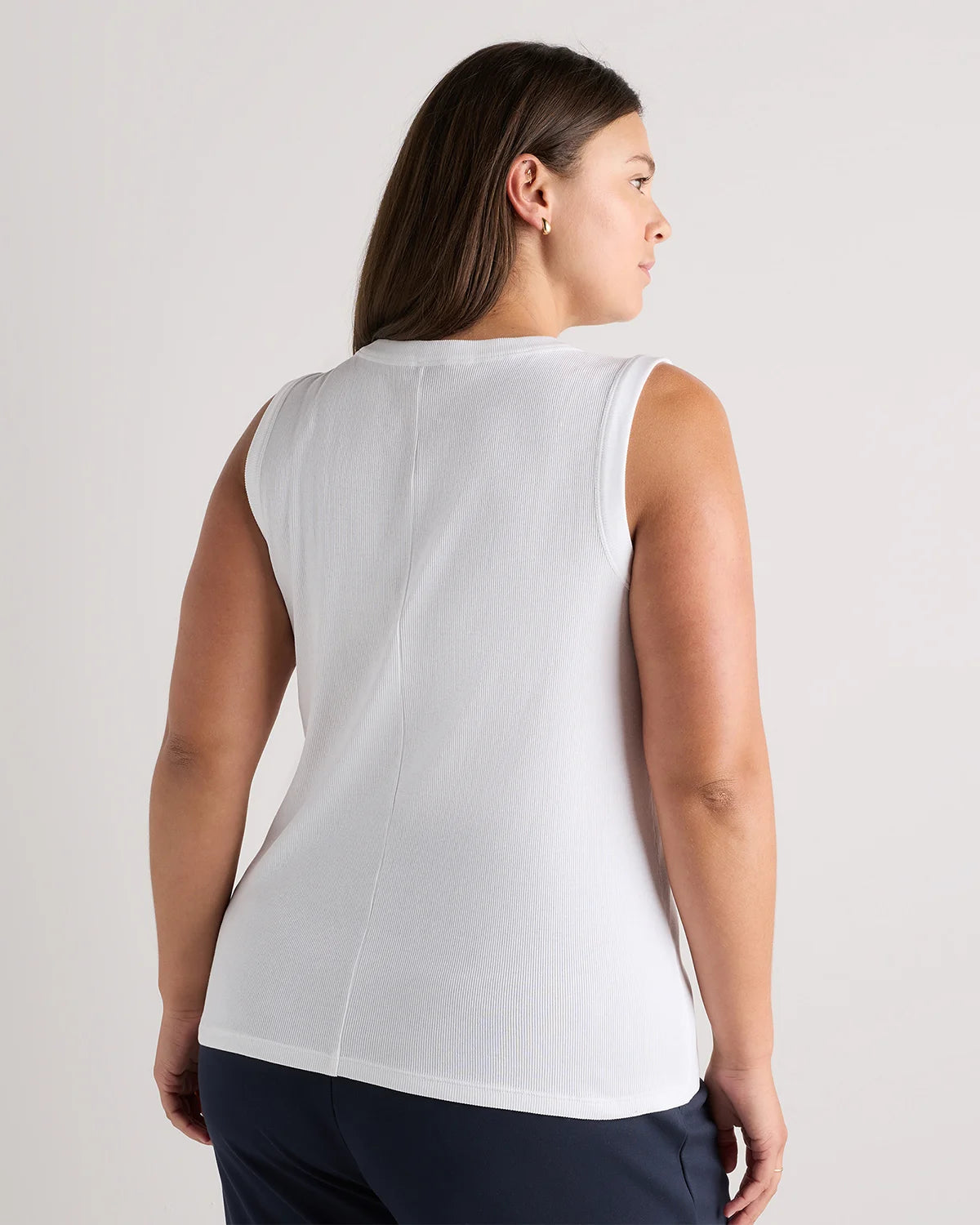 Organic Cotton Micro-Rib Cutaway Tank - 1X / Black