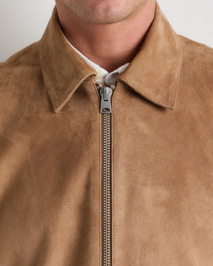 100% Suede Harrington Jacket - S / True Black