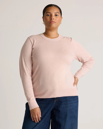 Lightweight Cotton Cashmere Crew Sweater - XS / Mountain Spring Blue