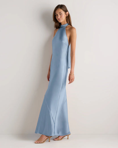 Catalina Stretch Satin Dress - 0 / Garden Sage Green