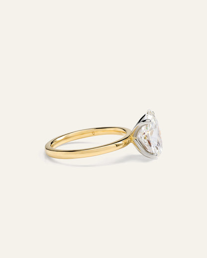 Lab Grown Diamond Oval Comfort Fit Engagement Ring - 3ct - 4 / Yellow Gold