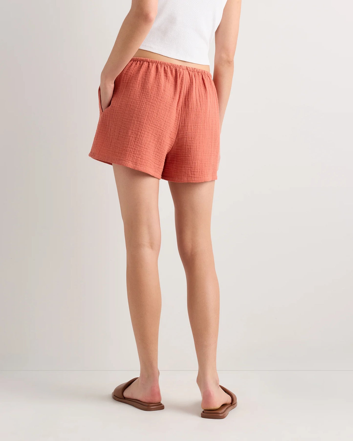 100% Organic Cotton Gauze Shorts - XS / Orchid Blue
