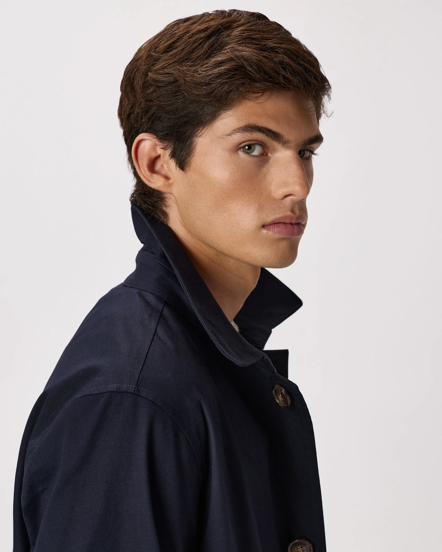 Comfort Stretch Trench Coat - S / Midnight Black