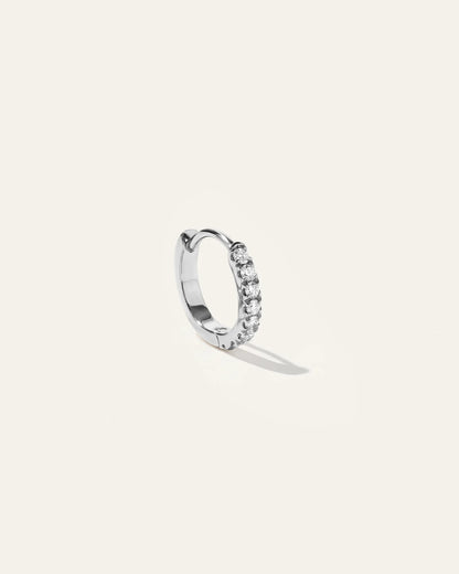 14K Gold Pave Diamond Second Piercing Tiny Huggie - Single - One Size / Yellow Gold