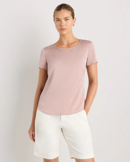 Washable Stretch Silk Tee - XS / Deep Orchid Purple