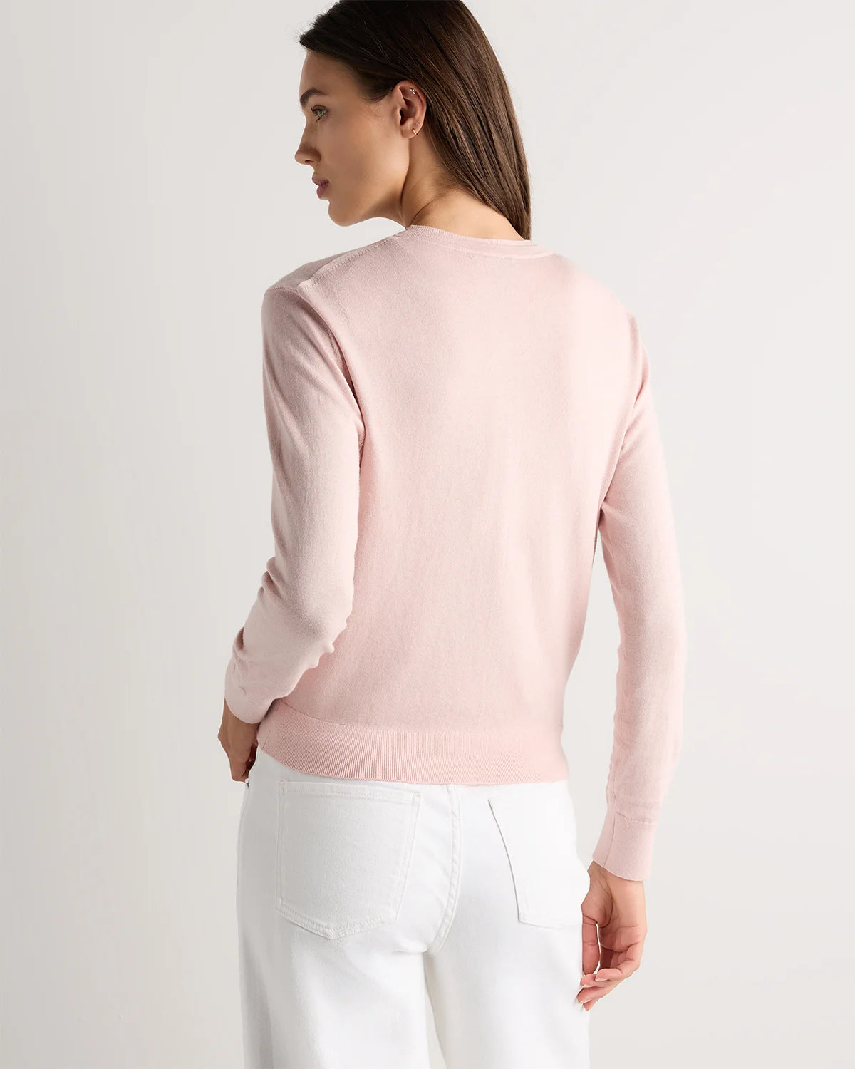 Lightweight Cotton Cashmere Crew Cardigan - XS / Heather Oatmeal