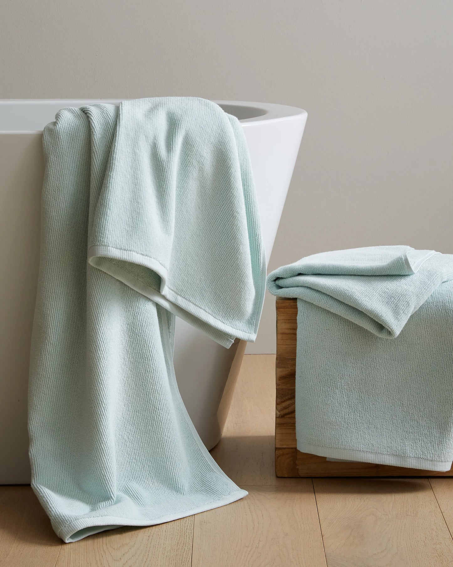Turkish Ribbed Quick Dry Bath Towel Bundle - One Size / White
