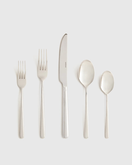Gia Minimalist 20 Piece Flatware Set - One Size / Polished Stainless Steel