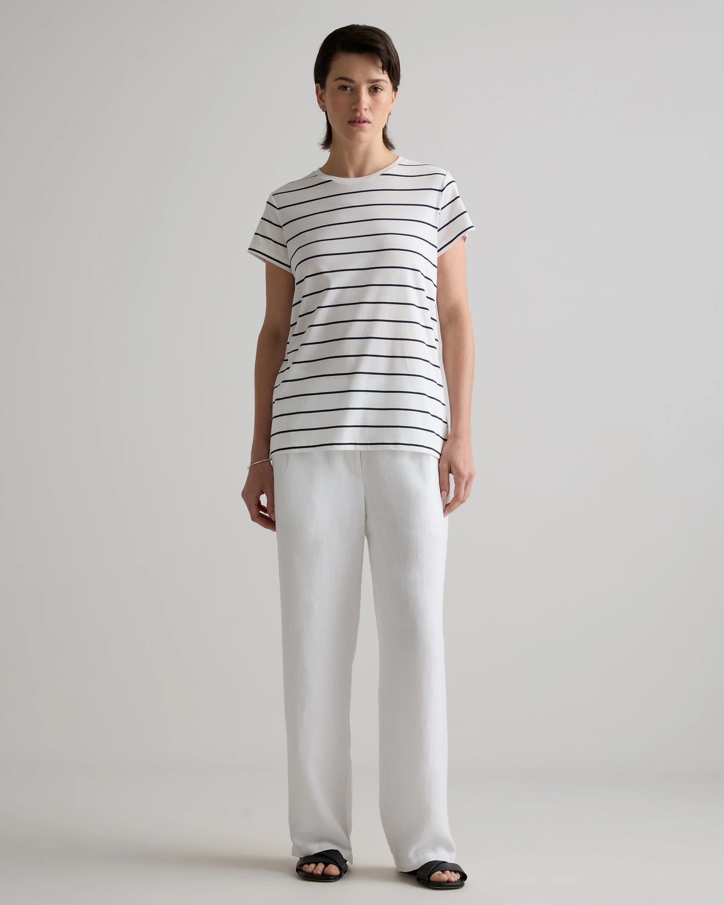 Cotton Modal Crew Neck Swing Tee - XS / White