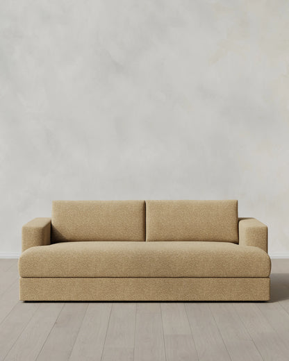 Sierra Curved Arm Sofa in Performance Boucle - 7ft / Linen