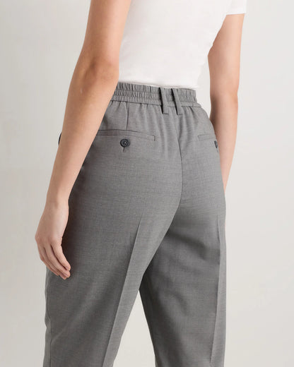 Italian Wool Slim Leg Ankle Pants - 0 / Grey Melange