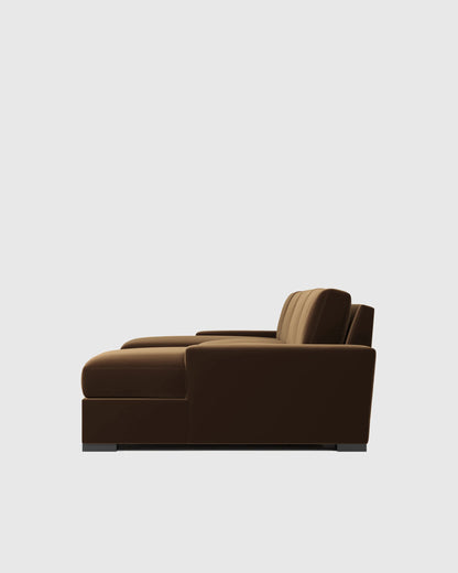 Stillman U Sectional in Performance Velvet - One Size / Java