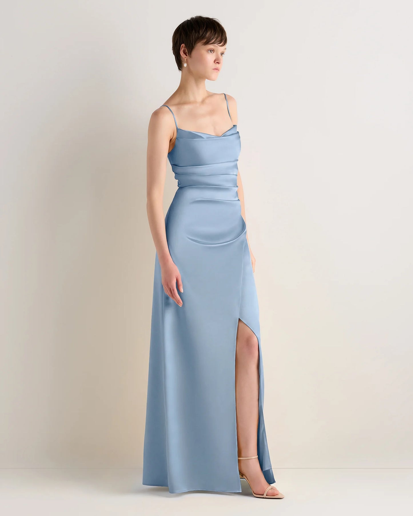 Juliette Stretch Satin Dress - 0 / Garden Sage Green