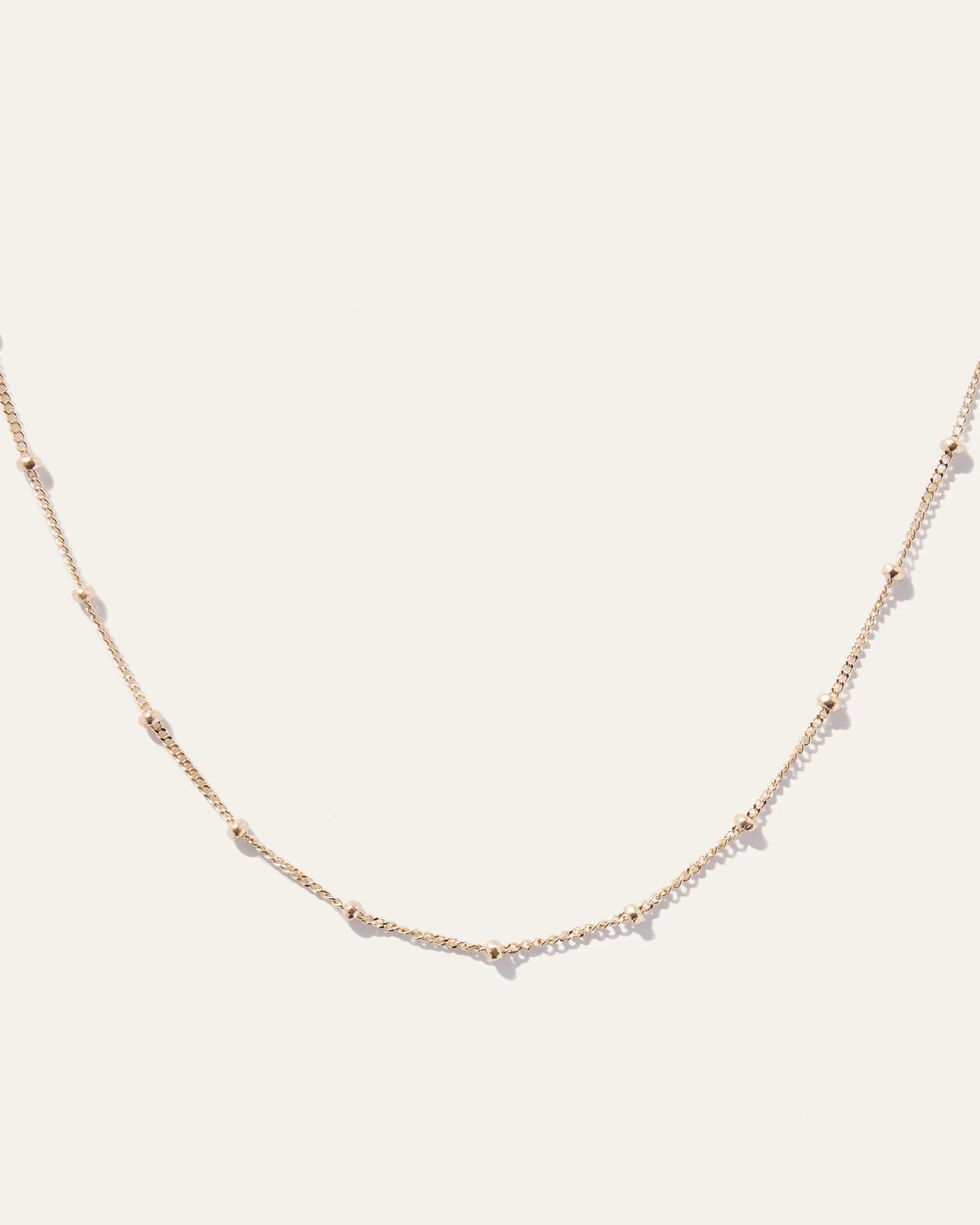 14k Gold Station Bead Choker - One Size / Yellow Gold