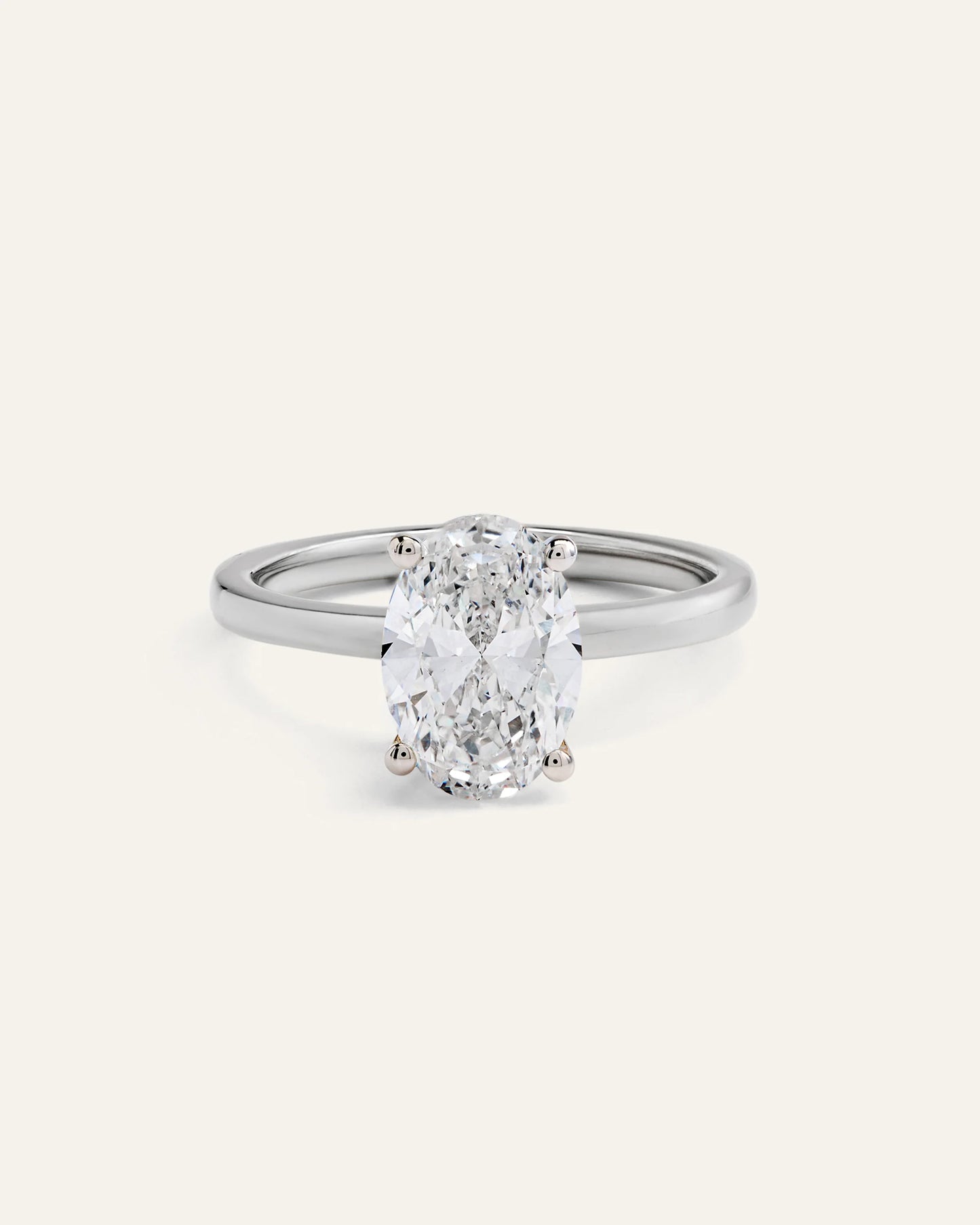 Lab Grown Diamond Oval Comfort Fit Engagement Ring - 2ct - 4 / Yellow Gold