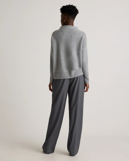 Mongolian Cashmere Funnel Neck Sweater - XS / Heather Grey