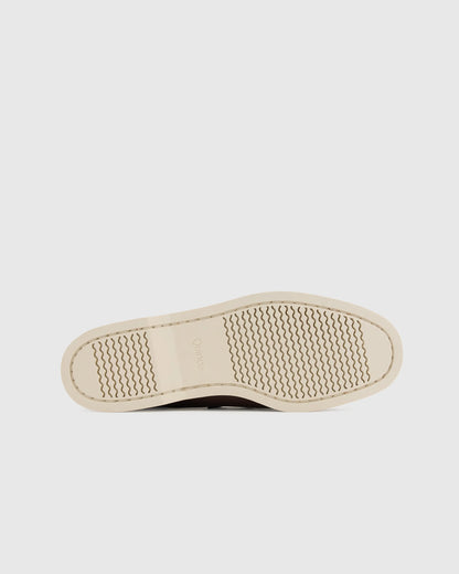 Water Resistant Leather Boat Shoe - 7 / Brunette