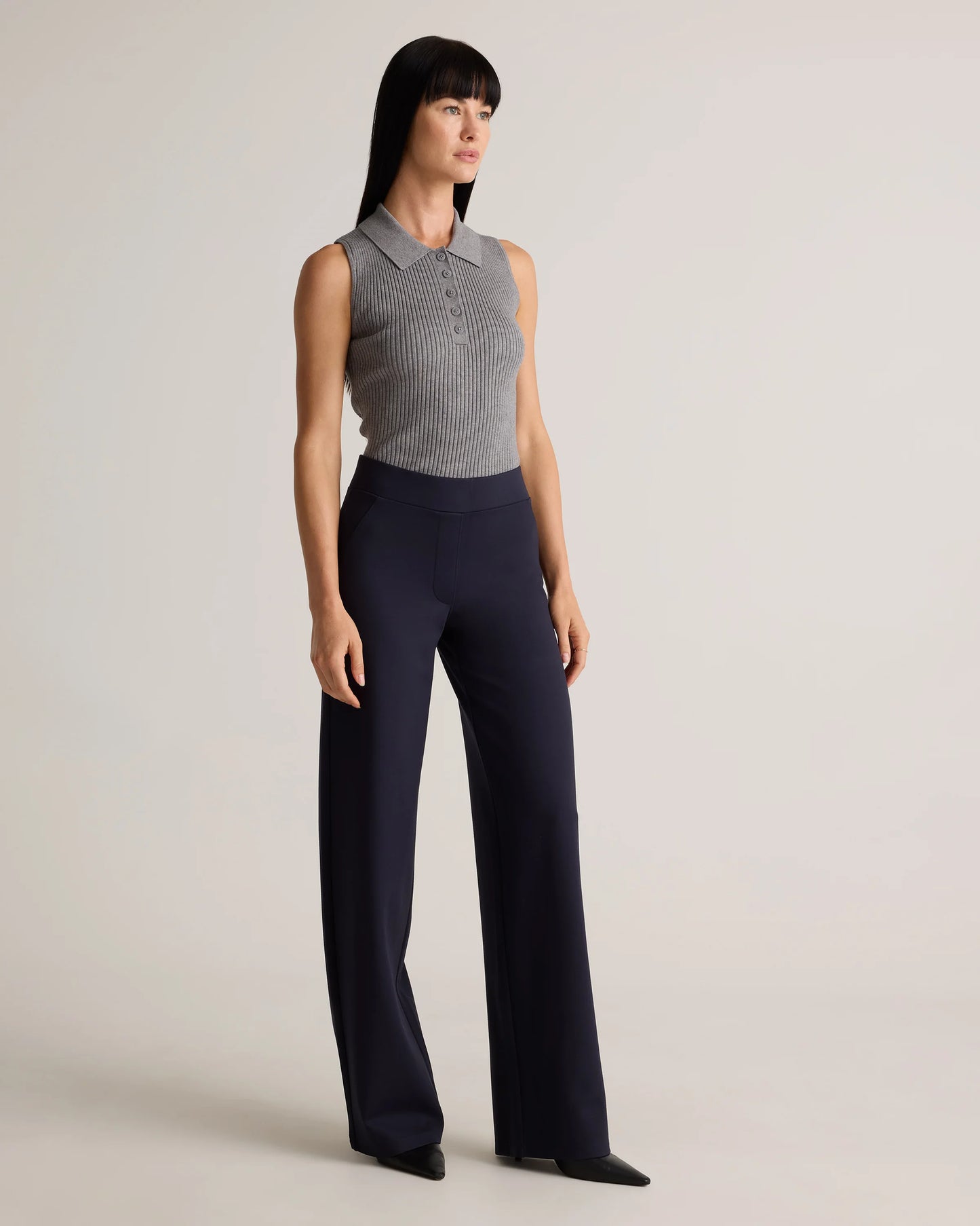 Ultra-Stretch Ponte Wide Leg Pants - XS / Espresso