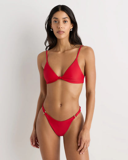 Italian High-Leg Ring Bikini Bottom - XS / Cherry