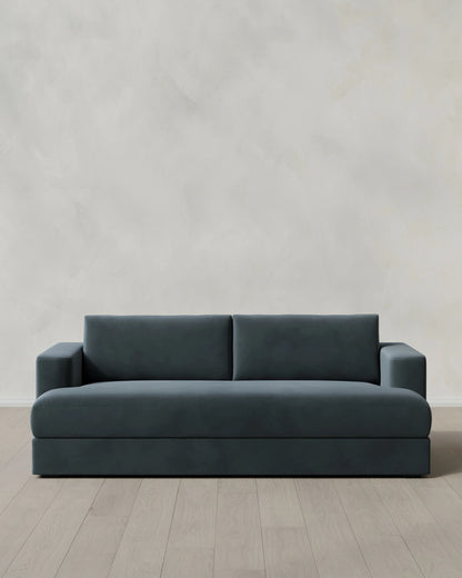 Sierra Curved Arm Sofa in Performance Velvet - 7ft / Sable