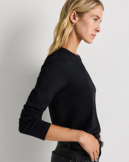 100% Organic Cotton Long Sleeve Swing Tee - XS / Classic White