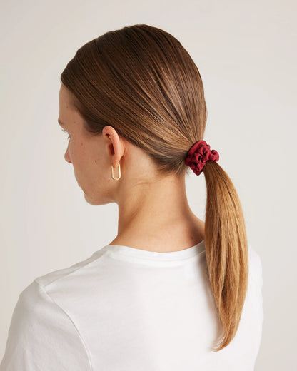 100% Washable Silk Skinny Scrunchies - One Size / Black/Ivory/Toasted Almond