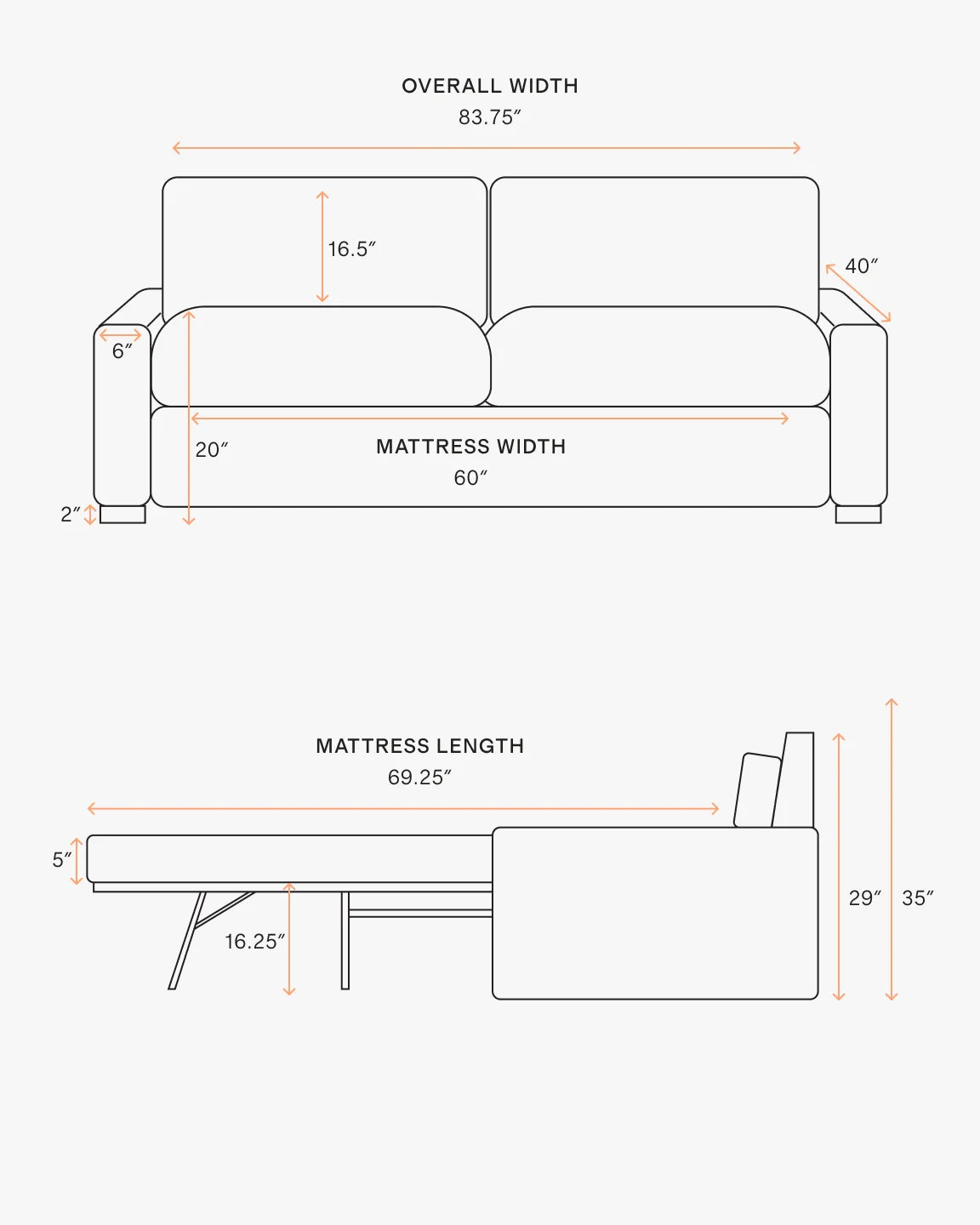 Stillman Sleeper Sofa in Performance Basketweave - Queen / Flax