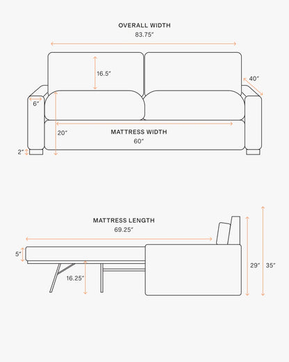 Stillman Sleeper Sofa in Performance Basketweave - Queen / Flax