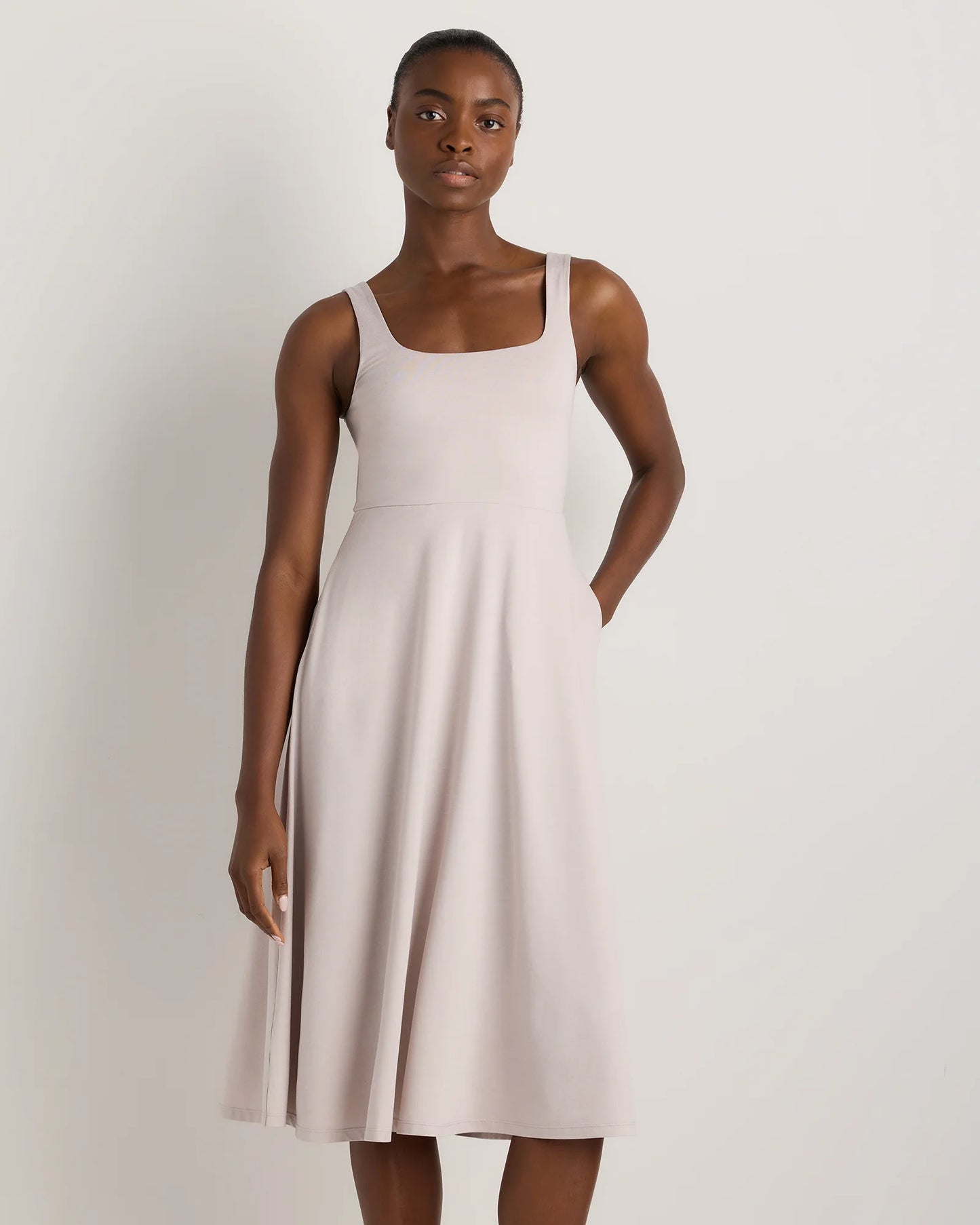 Flowknit Breeze Fit & Flare Dress - XS / Heather Green