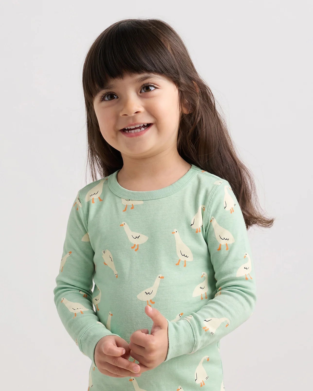 100% Organic Cotton Long Sleeve and Pant Pajama Set - 2T / Navy Stripe